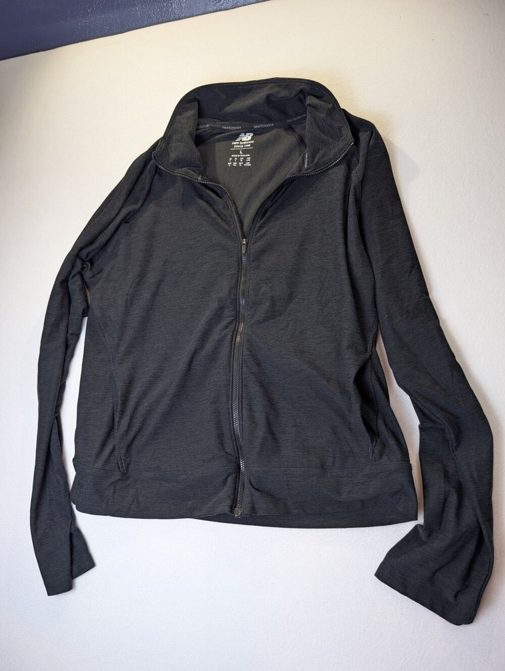 New Balance Womans Full-Zip Athletic Jacket Dark Gray Size Large